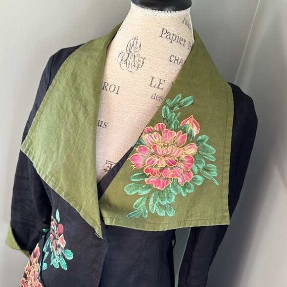 Balizza Jackets & Blazers - Balizza hand painted cotton trench artisan made‎ EUC size small